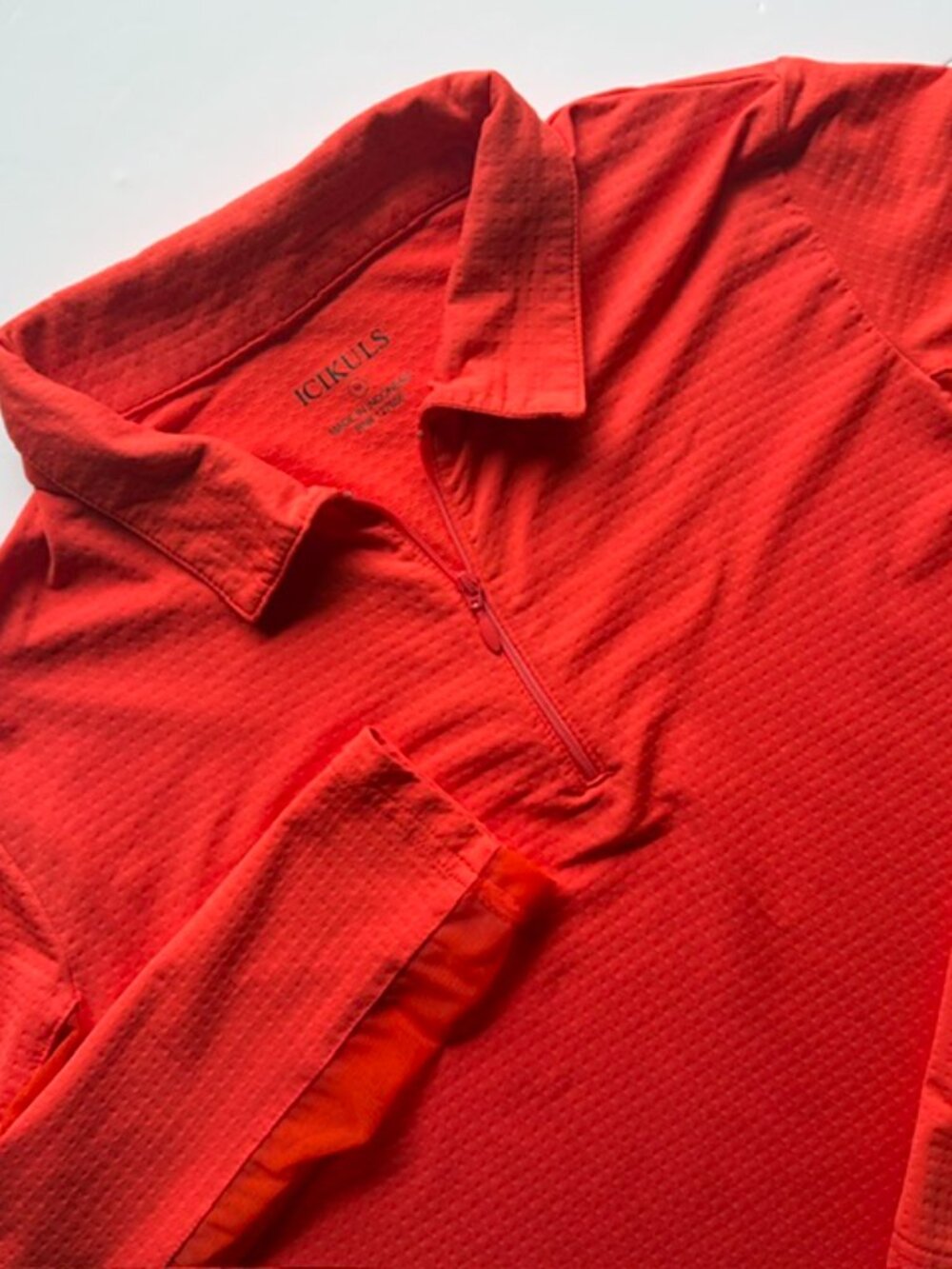 Icikuls Long Sleeve Cooling Sun Shirt Orange Medium M Top Quarter Zip